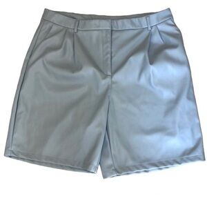 HOUSE of Harlow 1960 blue faux leather Bermuda shorts Sz M NWOT